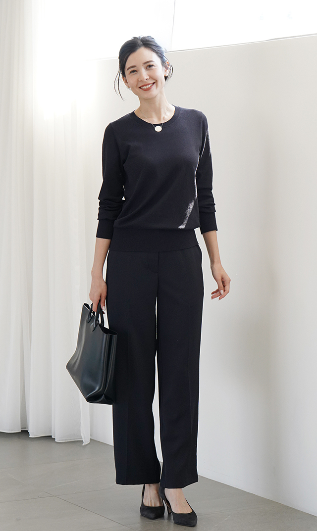 シワになりにくいブレアストレートパンツ３色展開