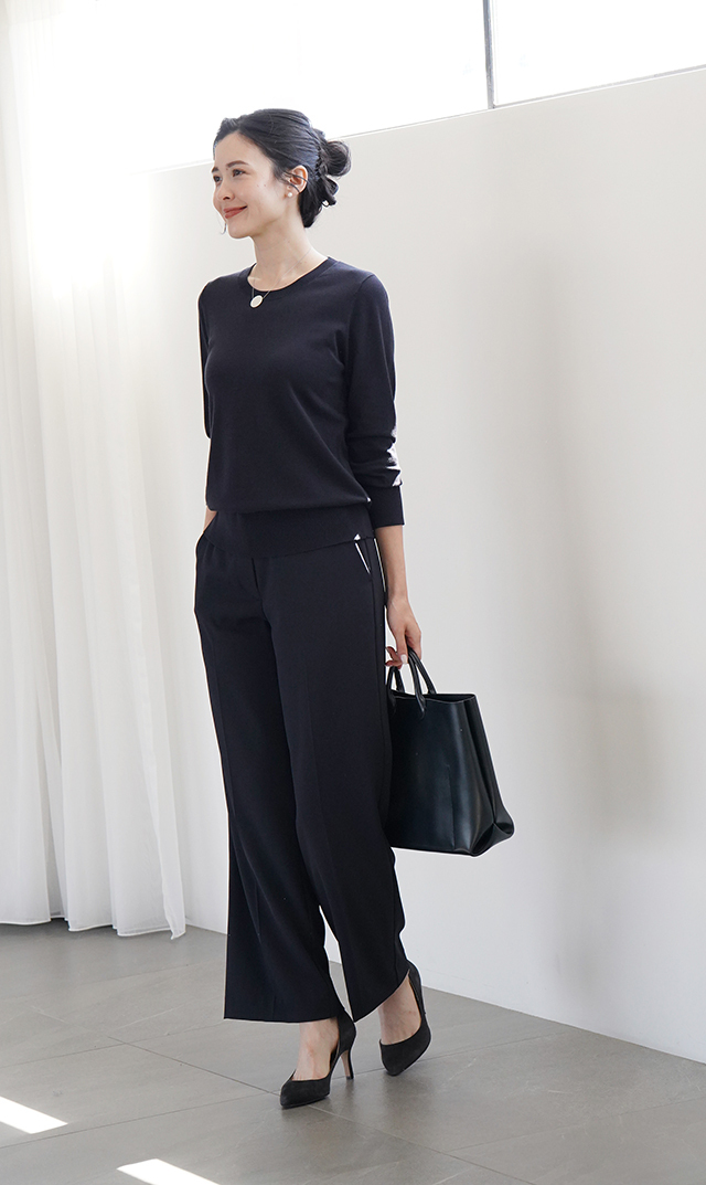 シワになりにくいブレアストレートパンツ３色展開