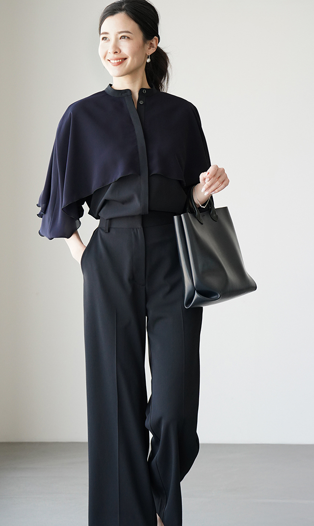 シワになりにくいブレアストレートパンツ３色展開