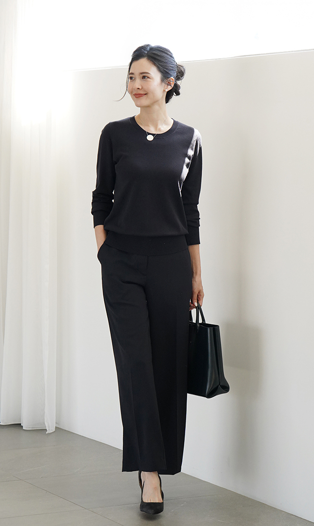 シワになりにくいブレアストレートパンツ３色展開