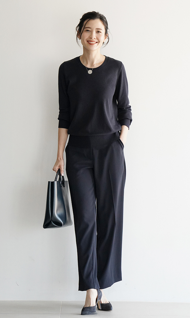 シワになりにくいブレアストレートパンツ３色展開