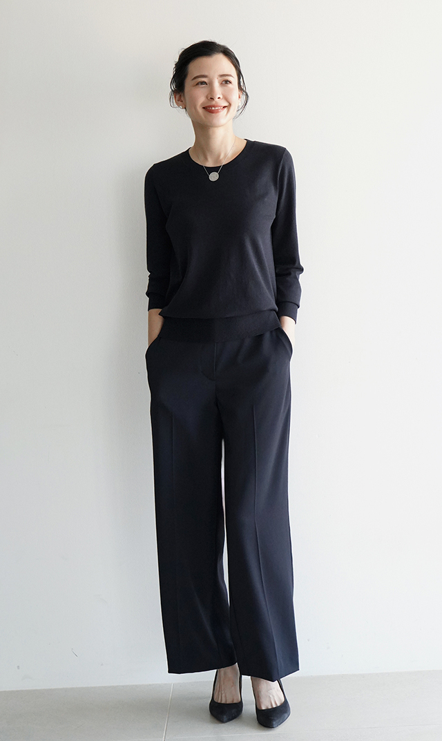 シワになりにくいブレアストレートパンツ３色展開