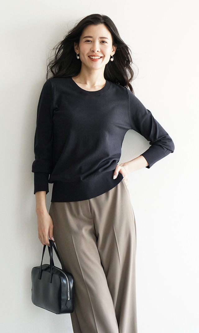 シワになりにくいブレアストレートパンツ３色展開