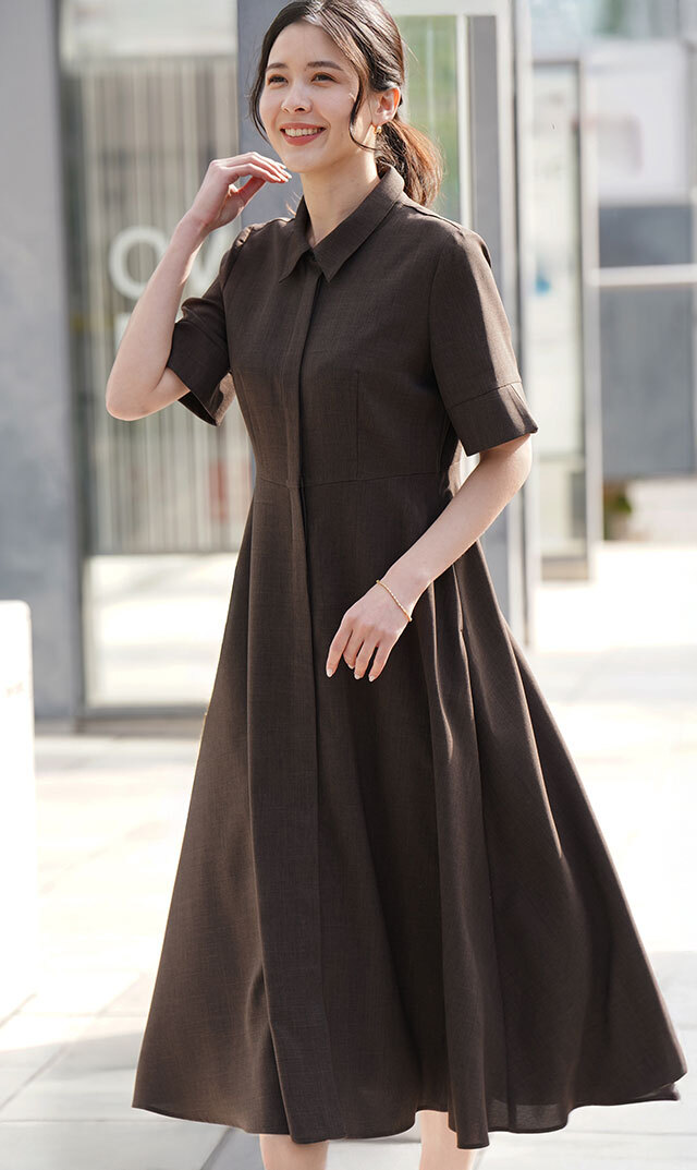VIRINA 撥水加工　半袖ワンピース CRAFT STANDARD BOUTIQUE ワンピース 接触冷感/抗菌防臭/ 前後