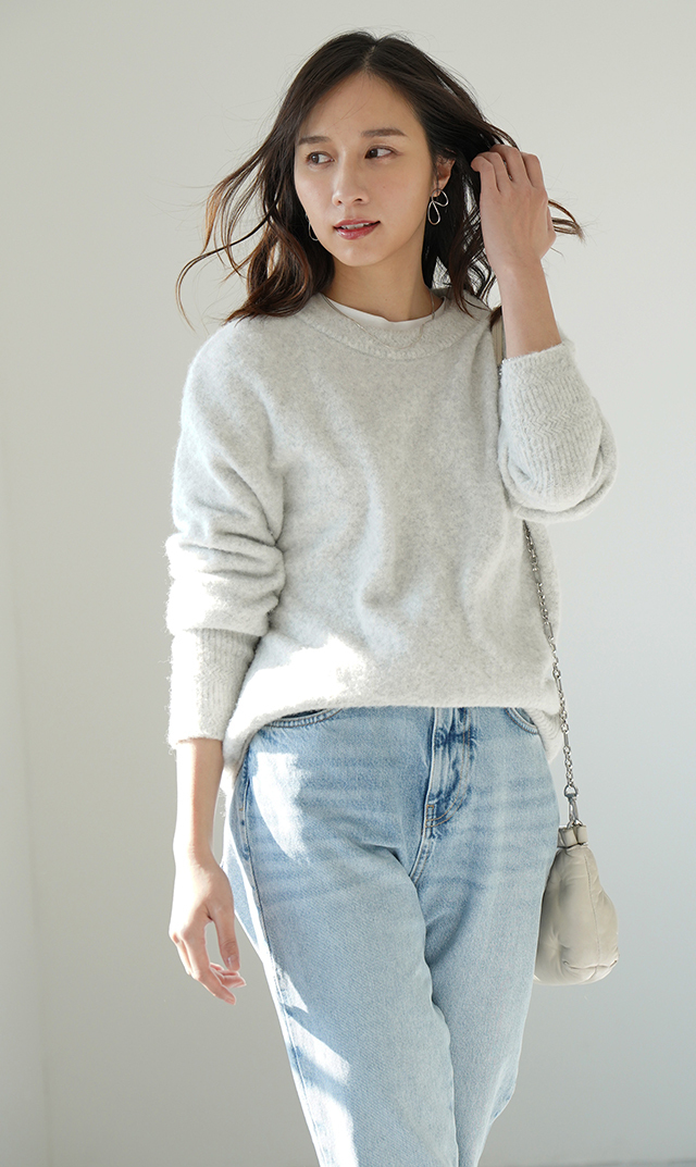 イタリア×日本の共同開発素材ロングスリーブTシャツ白