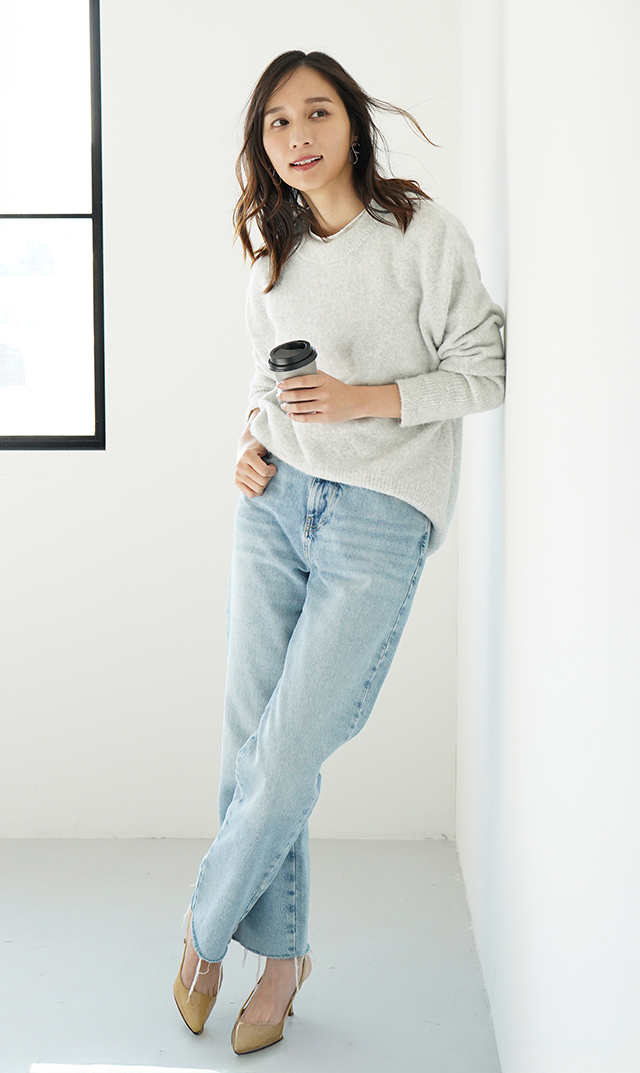 イタリア×日本の共同開発素材ロングスリーブTシャツ白