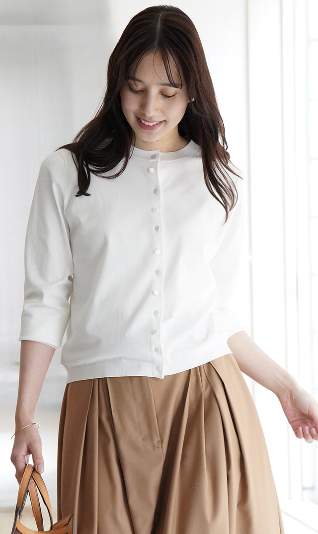 アメリアニットカーディガン白