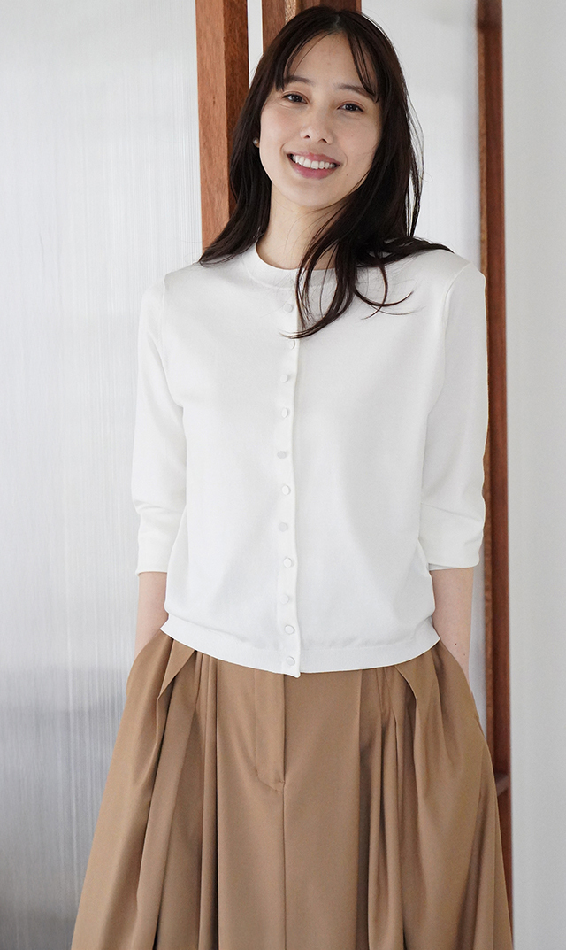 アメリアニットカーディガン白