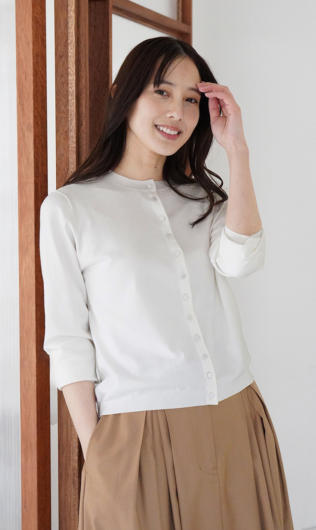 アメリアニットカーディガン白