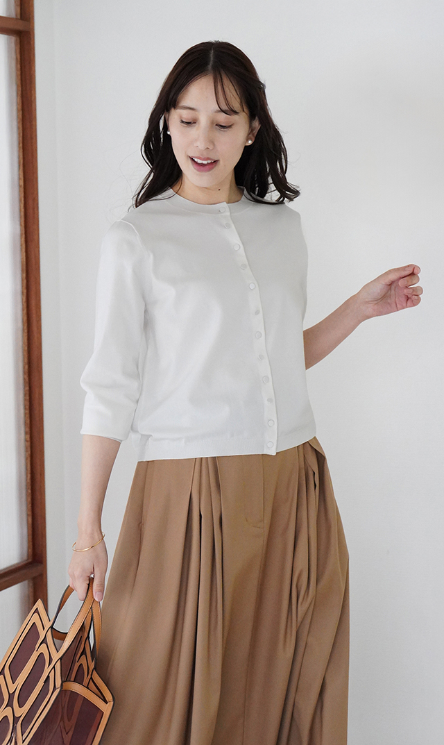 アメリアニットカーディガン白