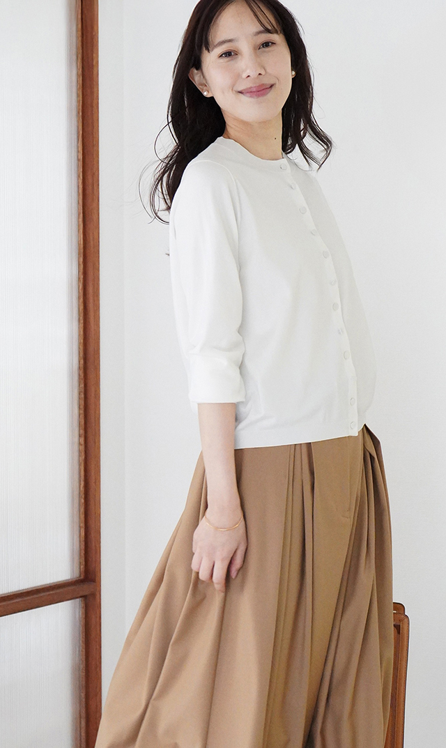 アメリアニットカーディガン白