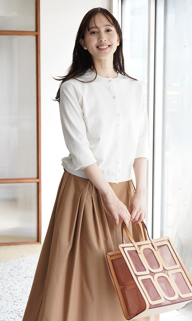 アメリアニットカーディガン白