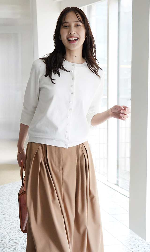 アメリアニットカーディガン白