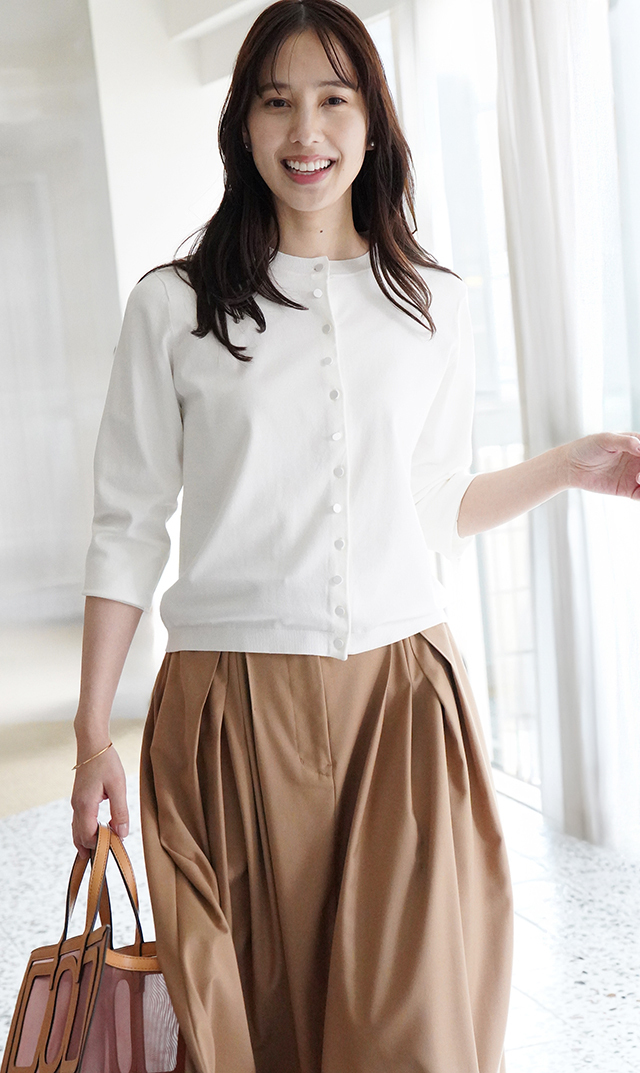 アメリアニットカーディガン白