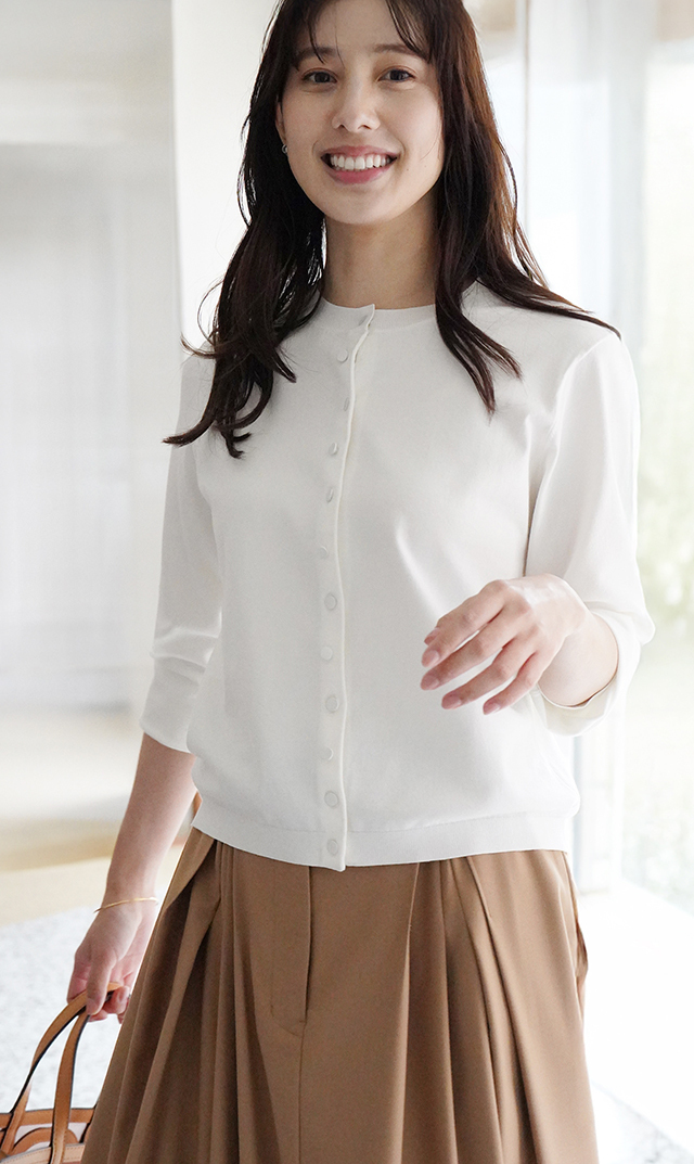 アメリアニットカーディガン白