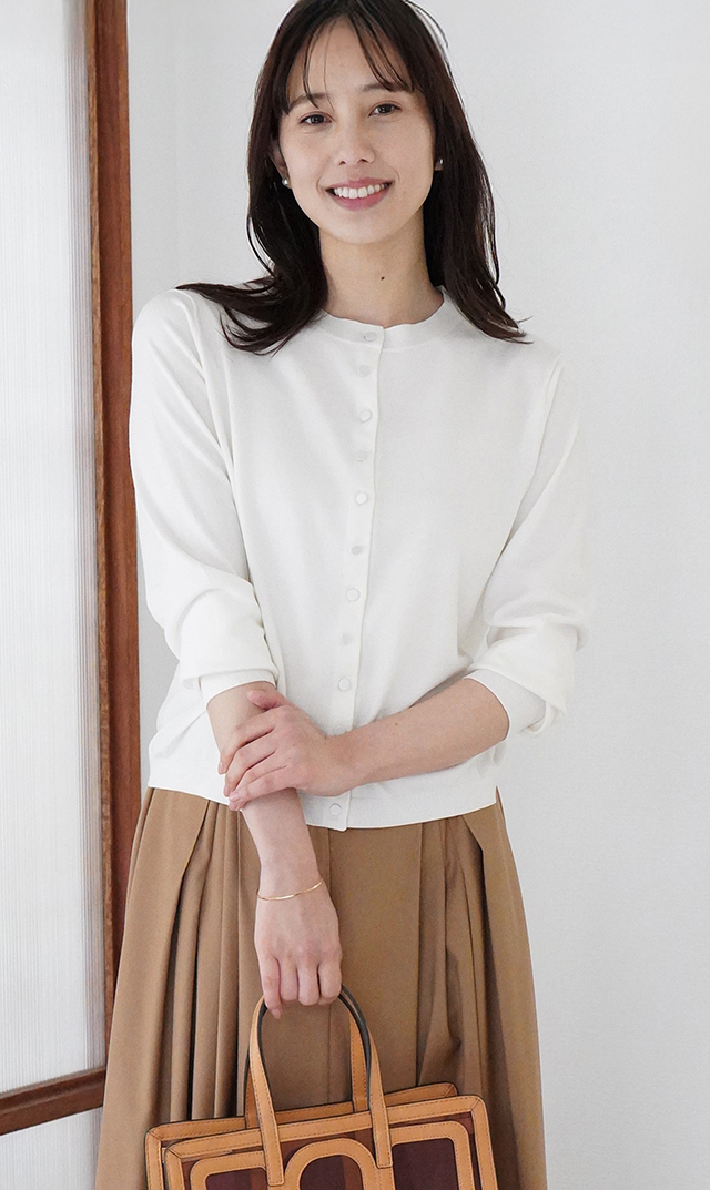 アメリアニットカーディガン白