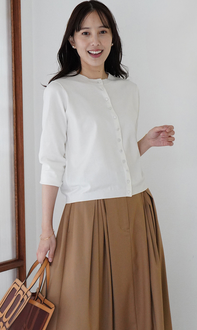 アメリアニットカーディガン白