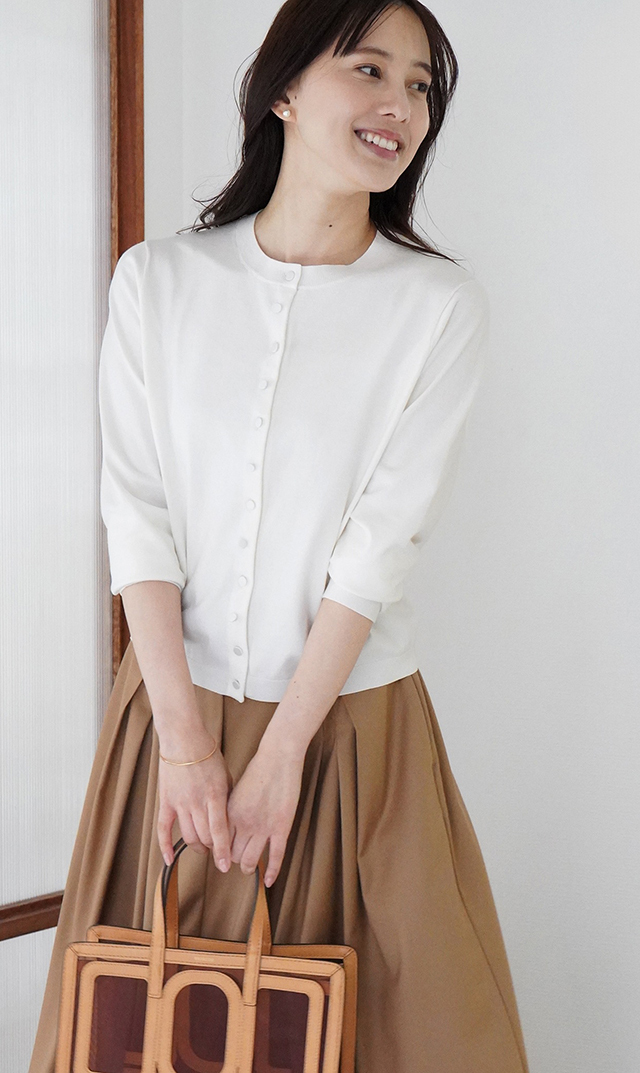 アメリアニットカーディガン白