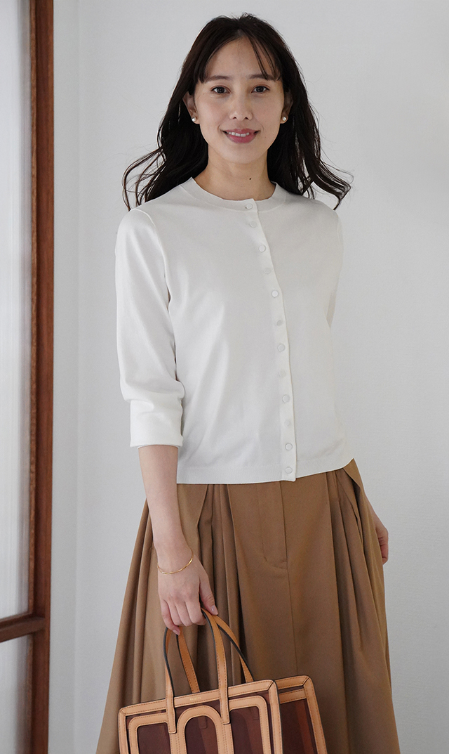 アメリアニットカーディガン白