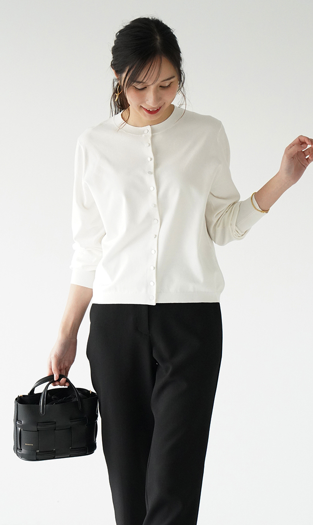 アメリアニットカーディガン白