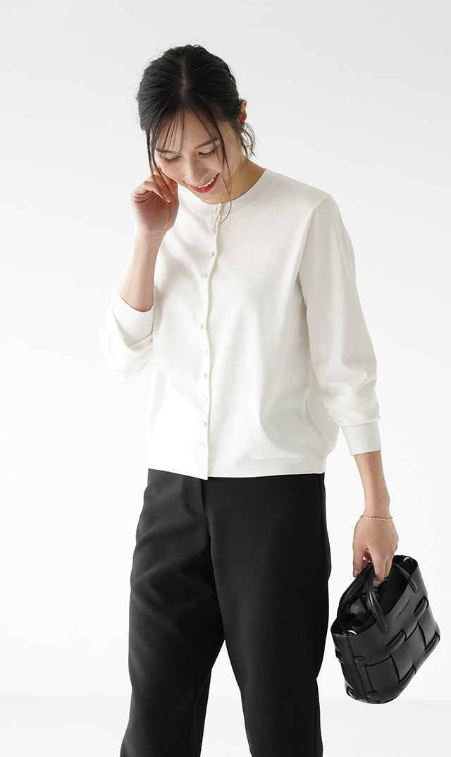 アメリアニットカーディガン白