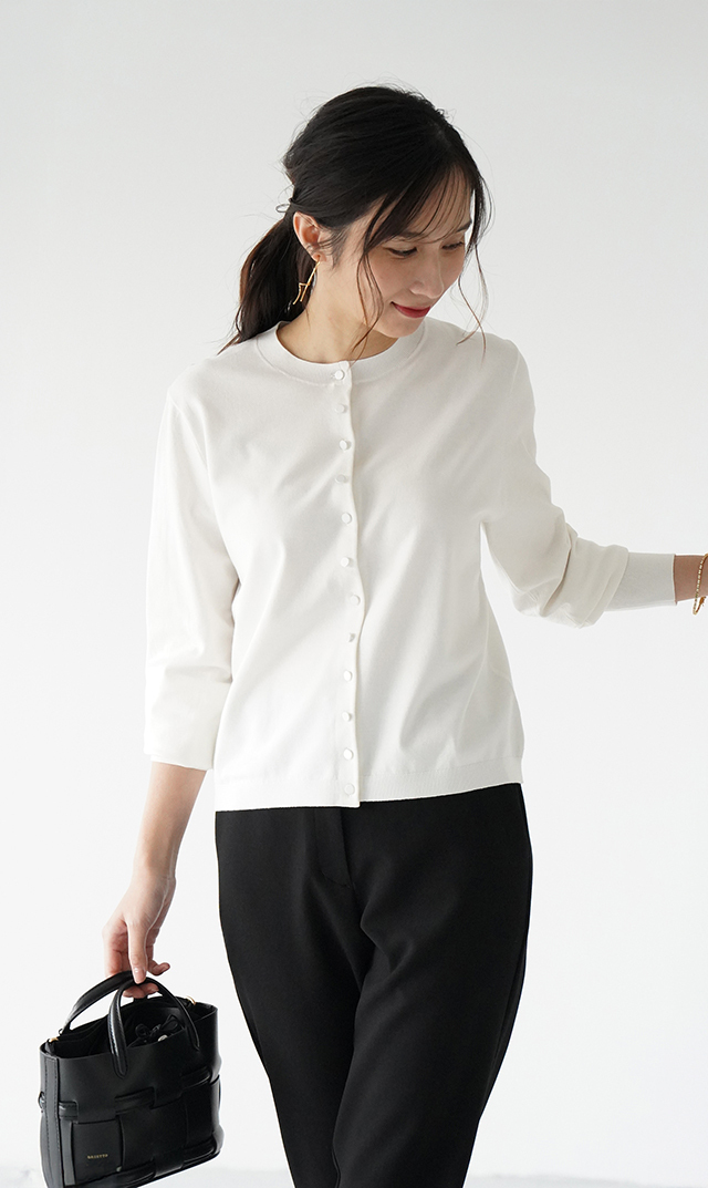 アメリアニットカーディガン白