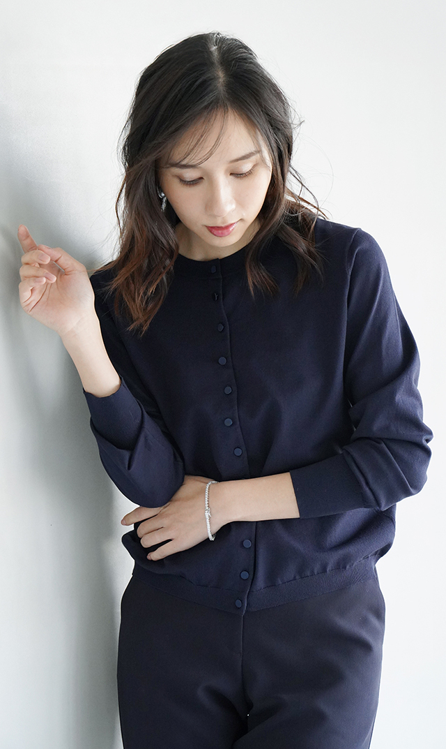 アメリアニットカーディガン紺