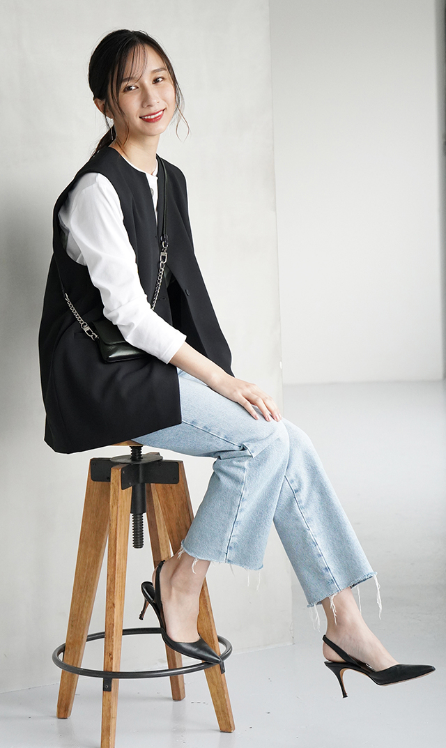 多機能素材コクーンジレ黒