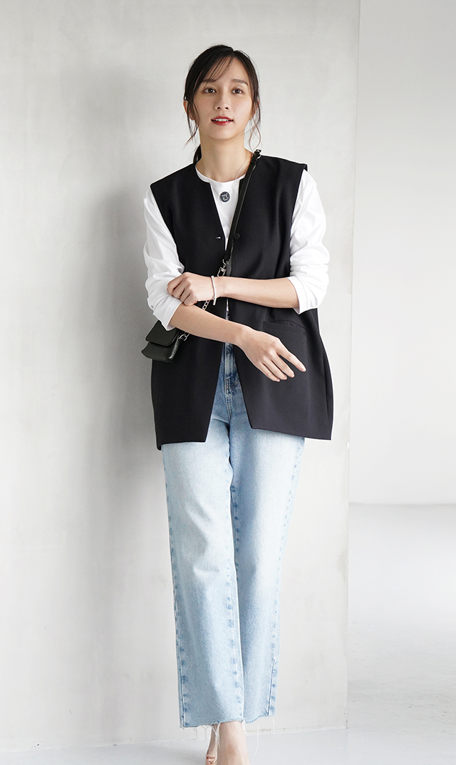 多機能素材コクーンジレ黒