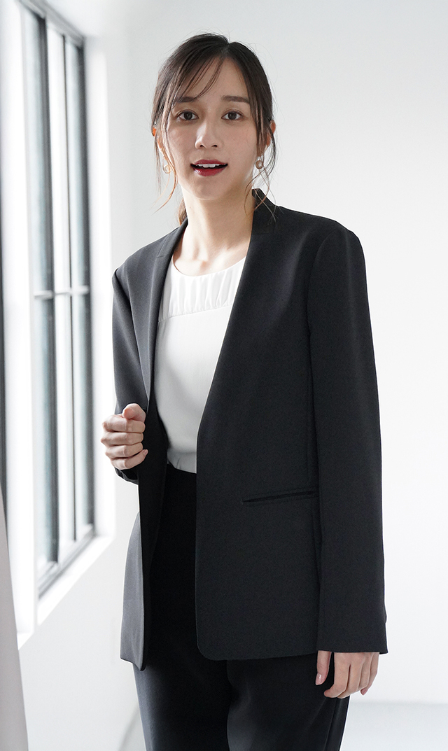 多機能素材シアー×ツイルビスチェブラウス白