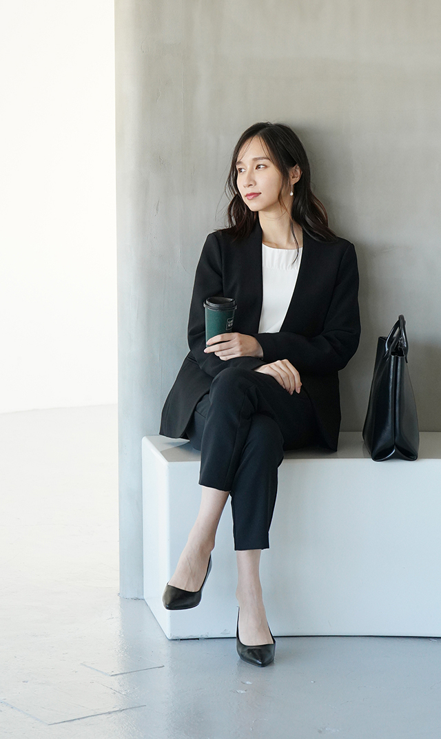 多機能素材シアー×ツイルビスチェブラウス白