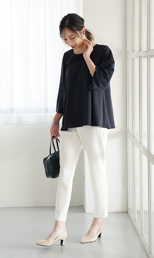 VIRINA ネイビー 長袖ブラウス XS ヴィリーナ VIRINA スカイラブラウス （ネイビー） -ファッション通販