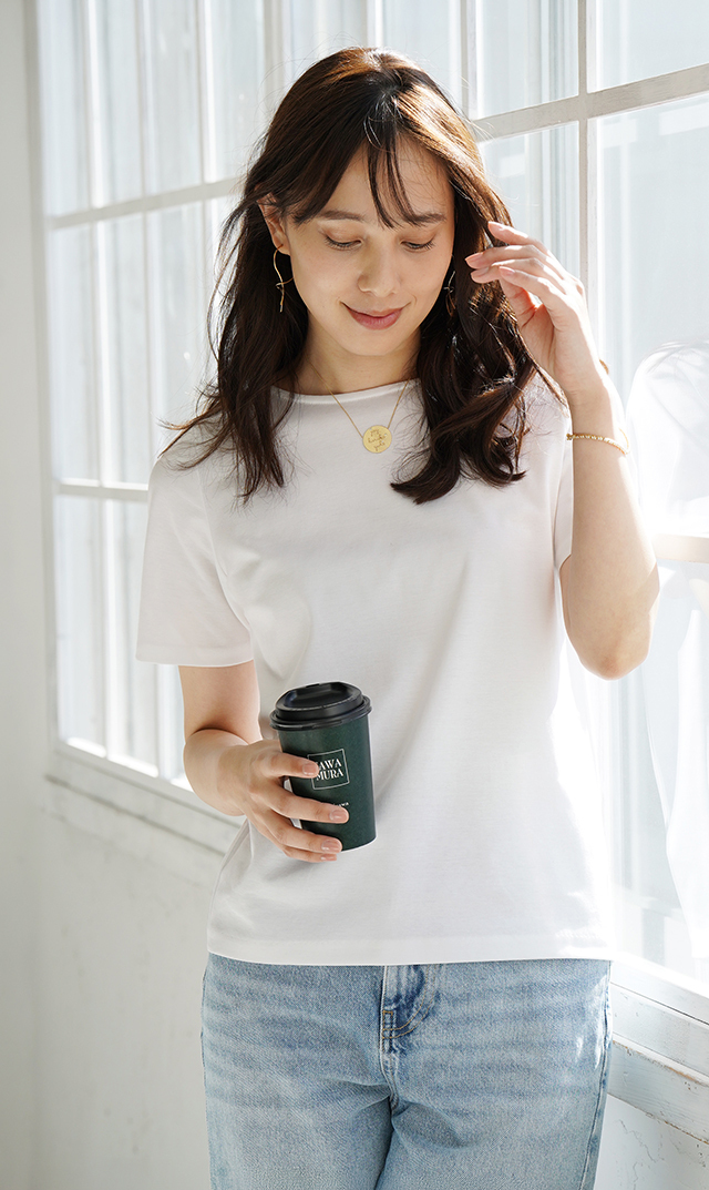 UVカット・接触冷感スローンTシャツ白