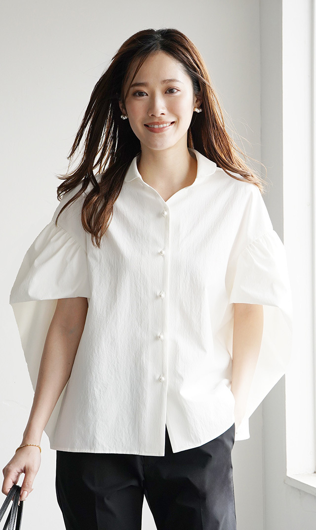 【ヴィリーナ】レティブラウス(ホワイト）