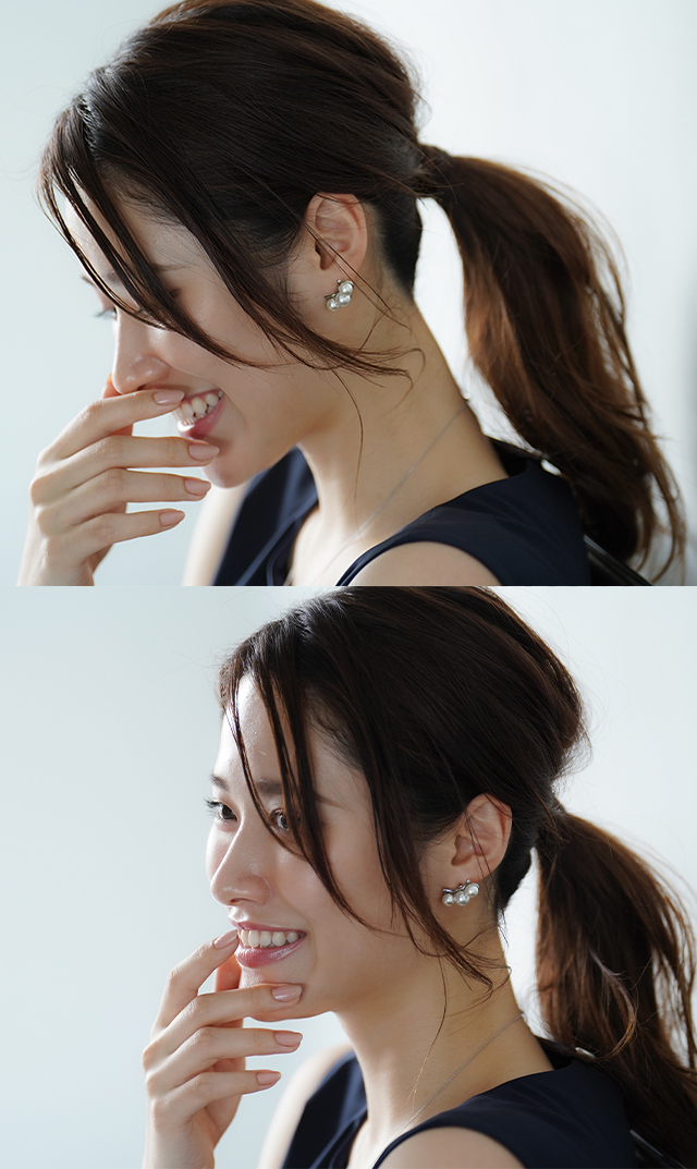 ３連パールピアスイヤリング２色展開シルバーゴールド