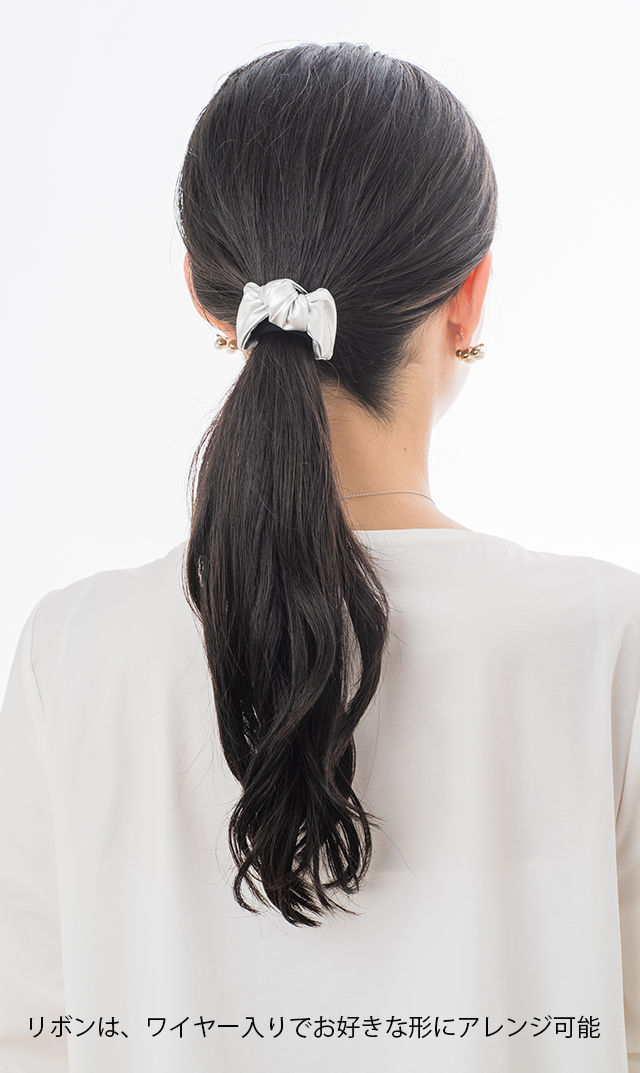 リボン ヘアゴム♡riana ribbon♡ストライプ×フラワー♡ハンドメイド