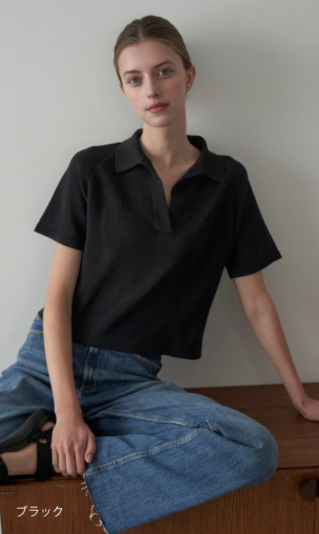 新品 WRAY レイ エシカルニットポロ ネイビー フリーサイズ 4298735.jpg