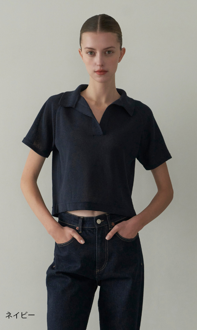 新品 WRAY レイ エシカルニットポロ ネイビー フリーサイズ 4298735.jpg
