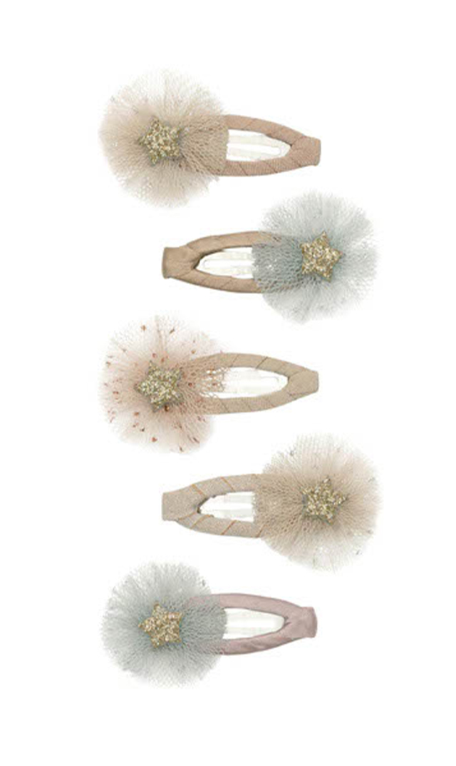 モダンカラー ヘアクリップ チュールヤーン MIMI&LULA(ミミ＆ルーラ)から“ミニチュールヘアクリップ(5個