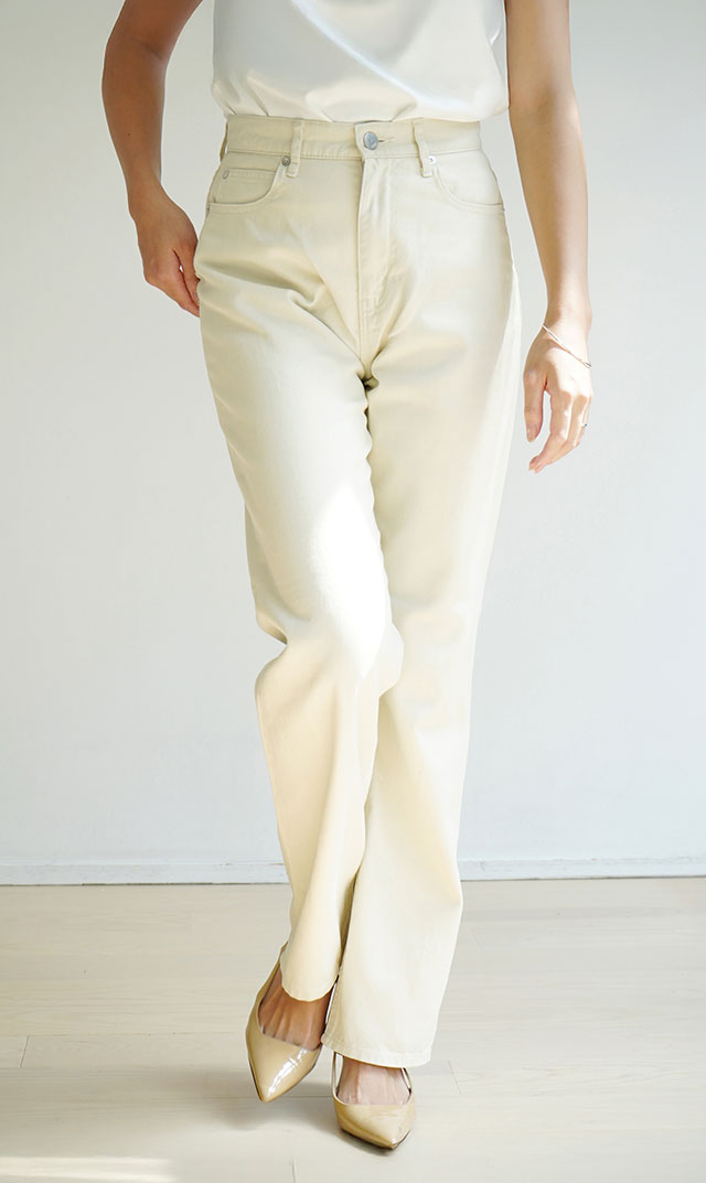 [モアマークダウンSALE]【サージ】CHERIEデニムパンツ(PAINTED CREAM）