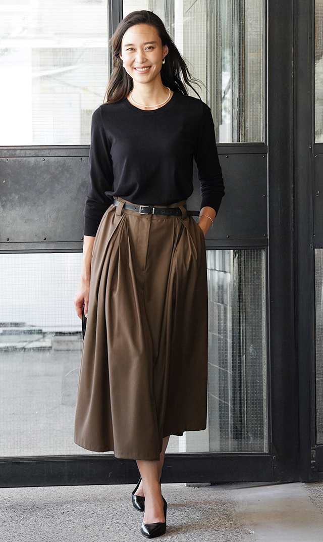 [SALE2BUY+5%OFF]【ヴィリーナ】クレールスカート(オリーブ）