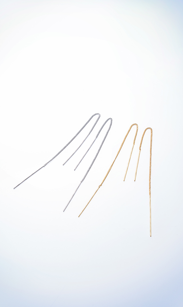 ヴィリーナアクセサリーチェーンピアス金銀2色展開