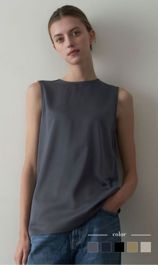 【レイ(WRAY）】サテンノースリーブ(5色展開）