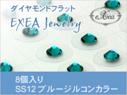 耳つぼジュエリー　SS12　ブルージルコン　8個入　exj0812-229　痛くないフラットタイプ　金属アレルギーフリー　（メール便可）