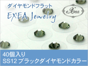 耳つぼジュエリー　SS12　ブラックダイヤモンド　40個入　exj4012-215　痛くないフラットタイプ　金属アレルギーフリー　（メール便可）