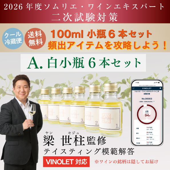 ソムリエ・ワインエキスパート二次試験対策　白ワイン小瓶 6本セット（A）