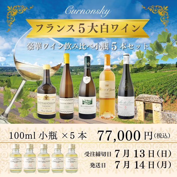 フランス 5大白ワイン 豪華ワイン飲み比べ小瓶5本セット