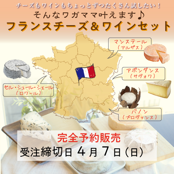 おいしいものを少しずつ プロが選んだチーズ・ワインセット 4月（チーズ30g×4種、ワイン50ml×8種）