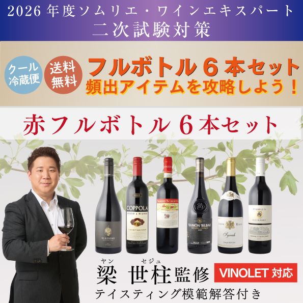 ソムリエ・ワインエキスパート二次試験対策 赤ワイン フルボトル 6本セット