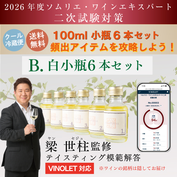 ソムリエ・ワインエキスパート二次試験対策　白ワイン小瓶 6本セット（B）